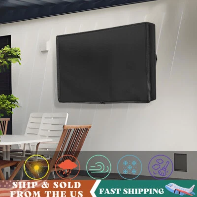 Waterproof Outdoor TV Cover 600D TV Enclosure Protector Weatherproof 3-Side Zipp - Image 1 of 4