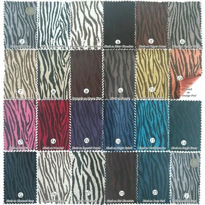 Animal Zebra Tiger Striped Faux Suede Doe Suedette Fabric Jacket Skirt Cloth 58" - Image 1 of 4