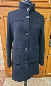 Lauren Ralph Lauren Jacket Black Button Up Coat Wool Blend Size Small - Picture 1 of 11