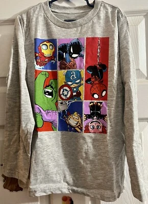 Marvel Avengers T Shirt Long Sleeves Kids Boys Gray Youth S NWT - Image 1 of 3