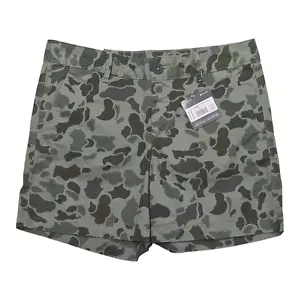 Eddie Bauer Legend Wash Shorts Womens 2 Green Camouflage Stretch Hiking NWT $45 - Picture 1 of 15