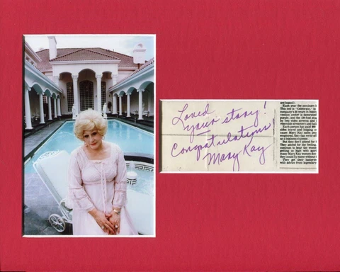 Mary Kay Ash Cosmetics Founder Author Rare Signed Autograph Photo Display JSA Cover