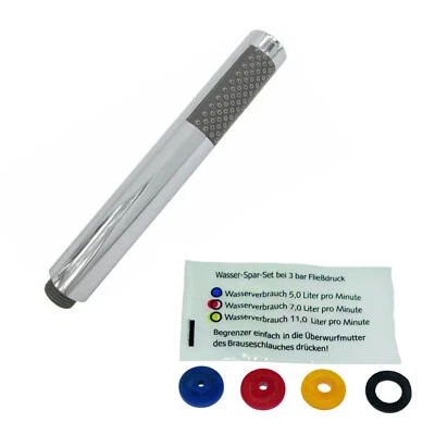 Handbrause Stabbrause Duschkopf Stabhandbrause rund Messing mit Wassersparset - Bild 1 von 4