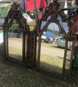 1960s 1970s  Hollywood Regency Giltwood Wall Mirror Headboard Mcm  Good Gilding - Picture 1 of 3