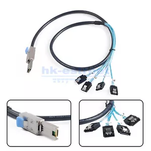 SFF-8088 SAS 26Pin to 4 SATA Adapter Hard Disk Drive Splitter Data Cable 1-3M - Picture 1 of 23