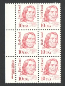 6 Unused US Postage 10 Cent Stamps RED CLOUD - Picture 1 of 3