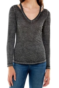 New Derek Heart Juniors Shoulder Slit Burnout Top  Size S - Picture 1 of 2