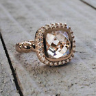2.60CT Cushion Rose Cut White Moissanite Vintage Engagement Ring 10k Rose Gold