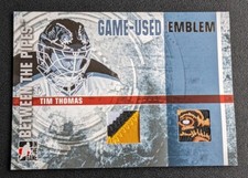 2006 In The Game Between The Pipes Tim Thomas GUE-50 Game Used Emblem Bruins