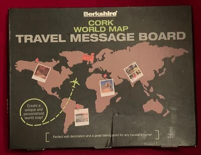 Berkshire World Map Cork Travel Message Board Sealed pkg in Open Box - Image 1 of 4