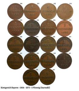 Regno di Baviera 1 Pfennig_Selezione_ 1851 - 1870 - Foto 1 di 2
