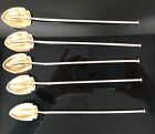 5 Baker-Manchester Sterling Silver gold wash ice tea spoons Straws Cocktail 925 