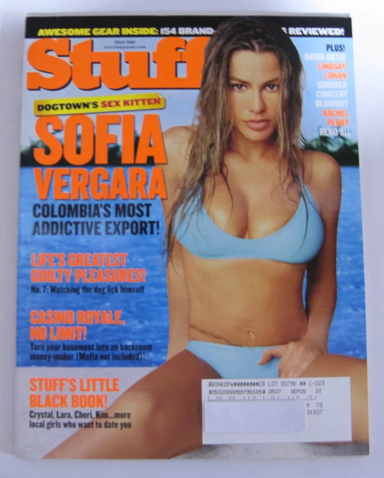 Stuff magazine Sofia Vergara Dogtown, Lindsay Lohan, David Ortiz July 2005 #68 Foto 1 de 1