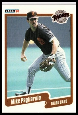 1990 Fleer #163 Mike Pagliarulo San Diego Padres - Image 1 of 2