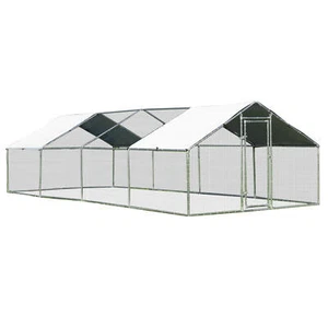 Large Walk In Chicken Coop Run House Shade Cage 10' X 26' w/ Roof Cover Garden - Picture 1 of 7
