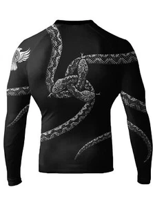 Raven Fightwear Men's Vipera Snake BJJ Rash Guard MMA Black/White - Picture 1 of 3