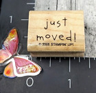 Stampin&#39; Up! Just Moved Lowercase Print 2005 Rubber Stamp Wood #BO134