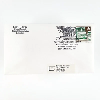 Marion Ohio First Day Cover 1998 Heritage Hall Station Harding Stamp USPO C3395 - Image 1 of 2