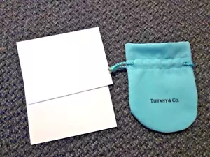 1 NEW Tiffany & Co Blue Empty Drawstring Bag Pouch 4" with Note Card Envelope - Picture 1 of 9