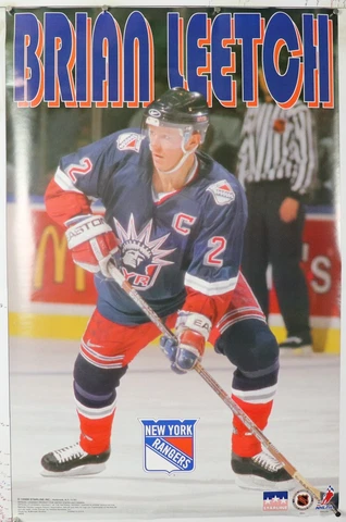 BRIAN LEETCH New York Rangers Vintage rare poster 22.50" X 35" NOS (B509) Cover