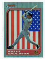 1997 Bowman Chrome International Refractor Baseball Card # 86 Brady Anderson