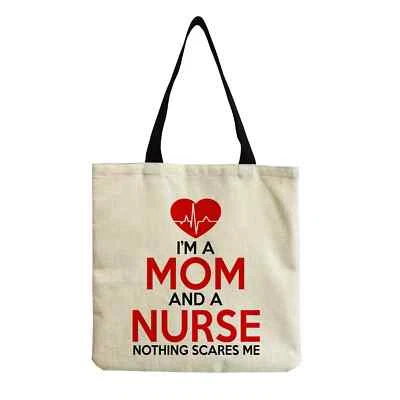 Bolso de Mano Nurse Nursing Pride Lino Soy Mamá y Enfermera Nada Me Scare Foto 1 de 2