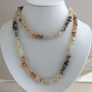 CADENA DE PIEDRA DE LUNA MÚLTIPLE aprox. 90 cm de largo cadena de astillas collar joyería de piedra collar - Imagen 1 de 1