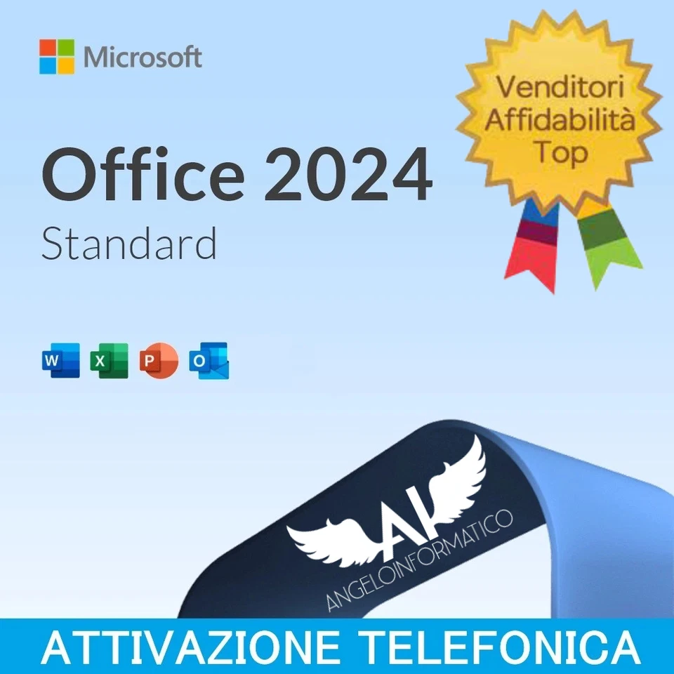 OFFICE 2024 STANDARD LICENZA ORIGINALE A VITA FATTURA GARANZIA (ATT. TELEFONICA) - Immagine 1 di 1