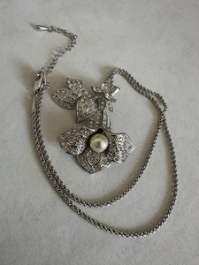 Collana Jackie Kennedy in argento con cristalli - Collana JBK Giglio della Valle - Foto 1 di 9