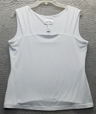 Camiseta sin mangas Joseph Ribkoff para mujer 14 blanca elástica sin mangas cuello cuadrado pulóver Foto 1 de 4