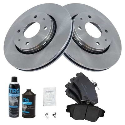 Rotor & Brake Pad Ceramic Front LH RH Kit w/Fluids for Volvo S40 V40 L4 1.9L - Image 1 of 4