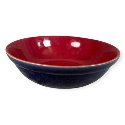 Denby Arlequín Servir Ensalada Frutero Grande Azul/Rojo 12" 30cm Foto 1 de 4