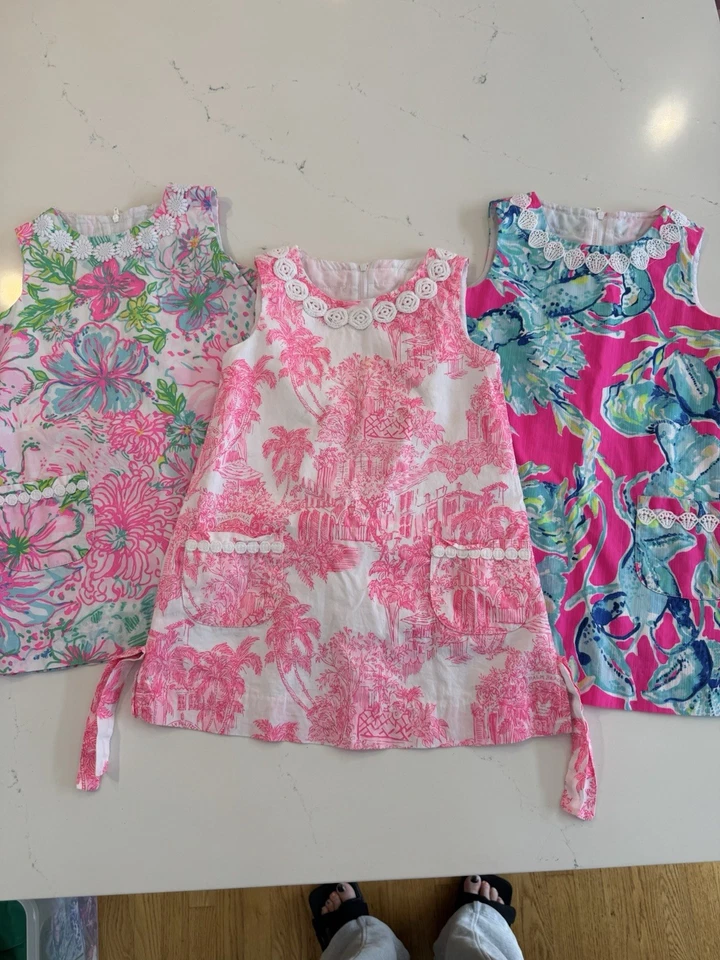 Lote De 3 Vestidos Lilly Pulitzer Niñas Langosta Amor Paraíso Encontrados Pb Aniversario Foto 1 de 4