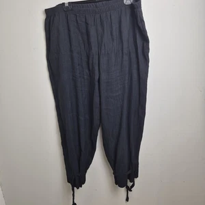 TS Taking Shape Women's Crinkle Wide Leg Pants Black Size 20 Relaxed Fit - Picture 1 of 6