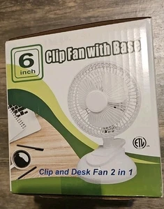 6 Inch Clip Fan With Base 2 In 1 Clip And Desk  CTP - 6 Intertek - Picture 1 of 3
