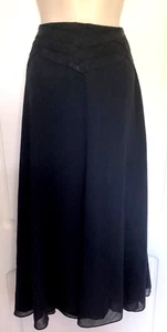 AUTOGRAPH BY MARKS &SPENCER LADIES BLACK LONG CHIFFON SKIRT SIZE 12 FREE P&P - Picture 1 of 8