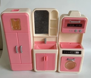 Doll/ Barbie Sink, Fridge, Micro, Washer Greenbrier Intl See Pics For Condition - Picture 1 of 21