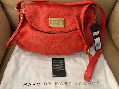 MARC JACOBS 🌺 ROPA DE TRABAJO CLÁSICA CORAL OSCURO CUERO ITALIANO BOLSO DE HOMBRO 🌺 ¡NUEVO CON ETIQUETAS! Foto 1 de 4