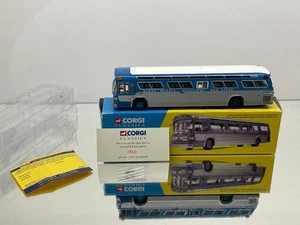 CORGI 54504 GM 5301 SANTA MONICA FISHBOWL BUS LINES -BLUE 1:50- GOOD IN BOX - Picture 1 of 10