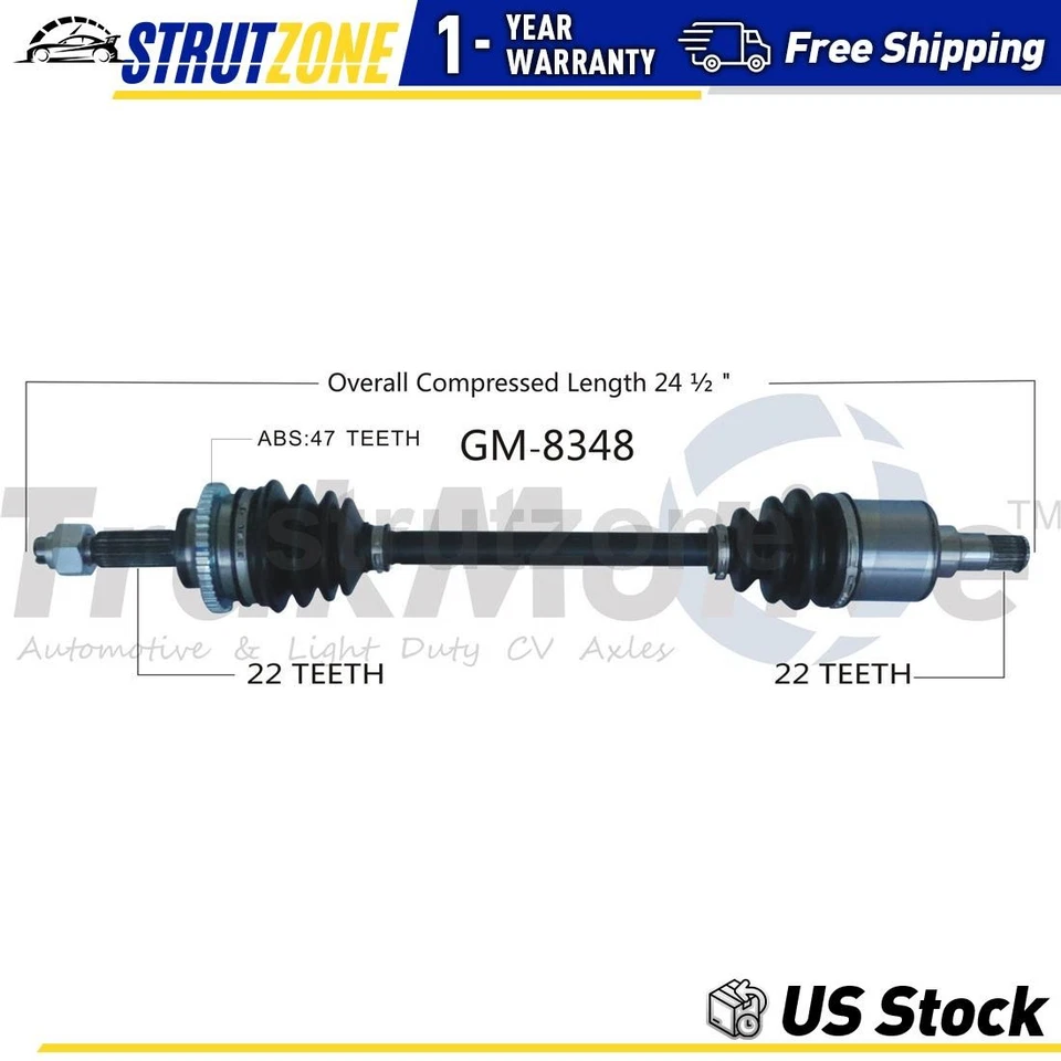 1x Front Left CV Axle Shaft TrakMotive For 2013-2015 Chevrolet Spark - Image 1 of 1