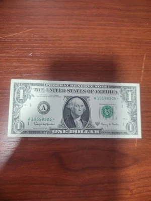 1963A $1 One Dollar Bill Star Note - A19598305* - Image 1 of 4