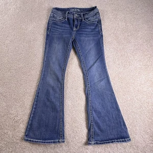 Jeans Grace in LA Niñas Talla 12 26x26 Azul Bootcut Bolsillos Bordados - Imagen 1 de 12