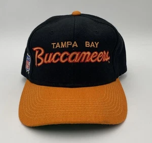 Vintage Tampa Bay Bucs Hat Cap Sports Specialties Script Snapback Black NFL - Picture 1 of 7