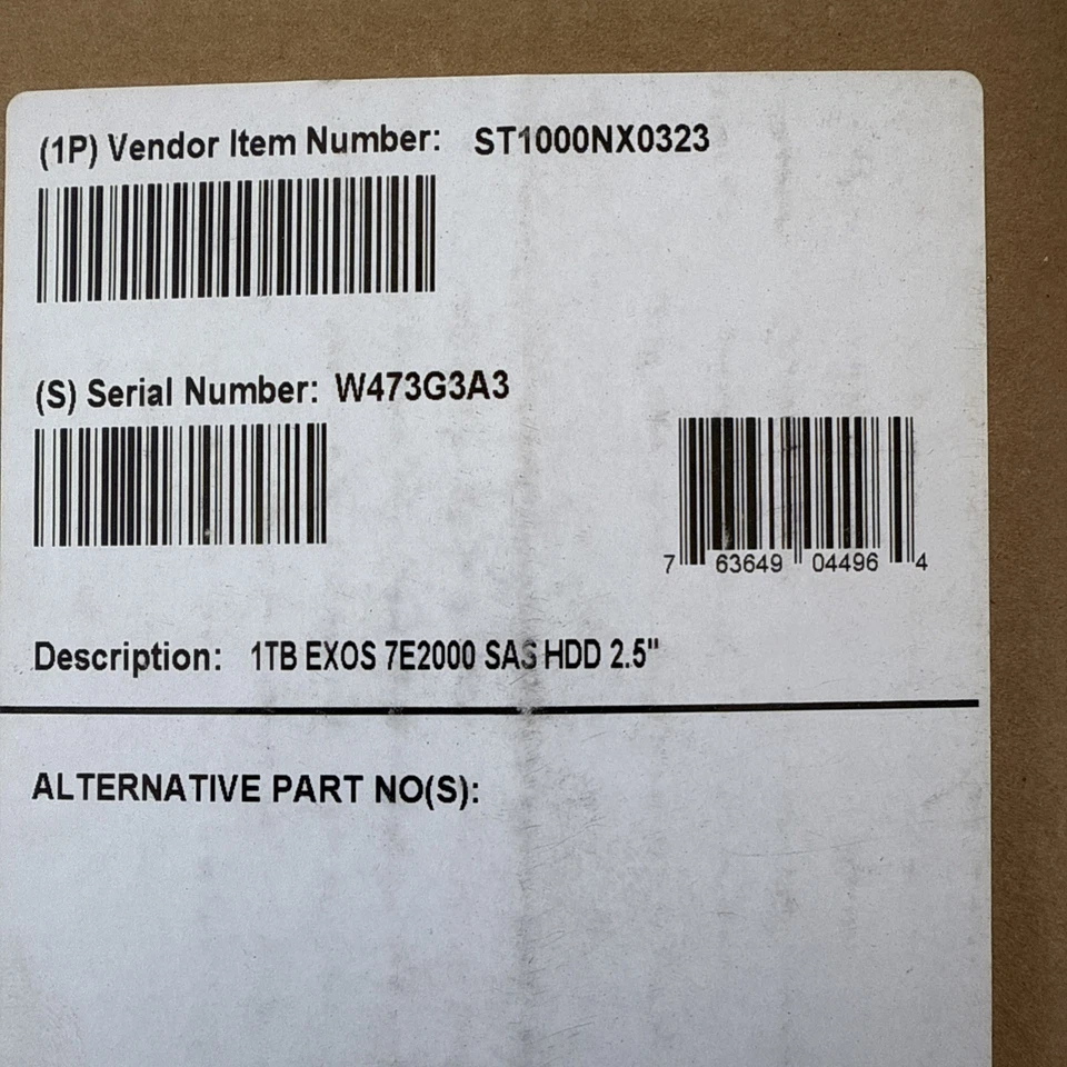 Seagate ST1000NX0323 1TB 2.5” 12Gbps 7.2K RPM Enterprise (4KN) SAS HDD - Image 1 of 1