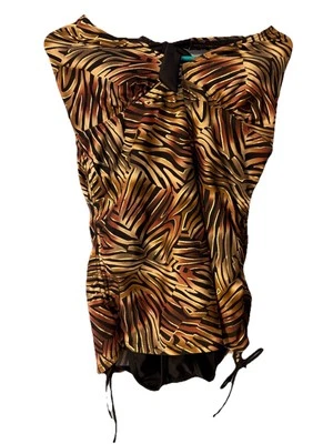 Traje de baño halter de una pieza con estampado de animales de escape tropical  Foto 1 de 4