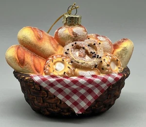 Ameri Christmas Bread Basket Glass Christmas Ornament - Picture 1 of 5