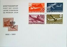 Liectenstein cachet airmail first day cover 1960 MS0113, 3 1987 POSTKARTE UNUSED