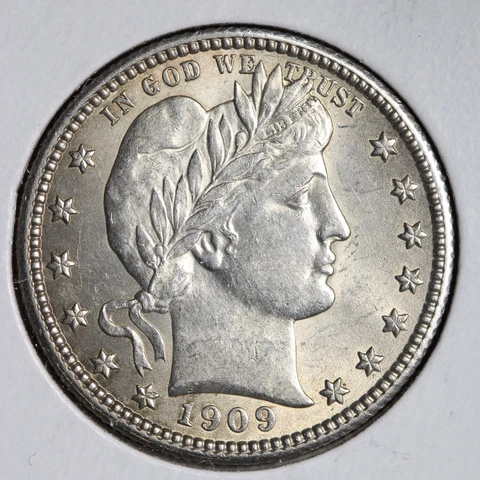 1909 Barber Silver Quarter CHOICE UNC *UNCIRCULATED* MS E317 OCEN Cover