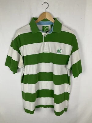 Camisa Polo Mecca Y2K Extra Grande Para Hombre Rayas Verdes y Blancas Foto 1 de 4