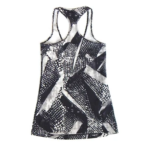 LULULEMON Dynamic Black White Graphic Tank Top Racerback Womens size 6 - INV 956 - Picture 1 of 3